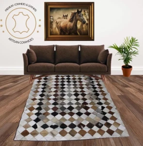 Patchwork Cowhide Rug – 7.7 x 5.6 ft - 232 x 170 cm - Picture 1 of 7