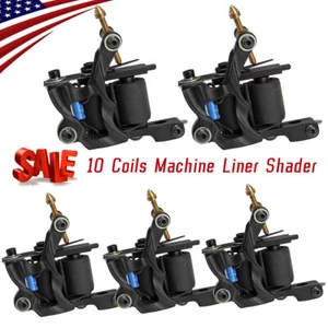 5-PACK Cast Iron 10 Coils Tattoo Machine Fit for Liner & Shader Y41 - Picture 1 of 8