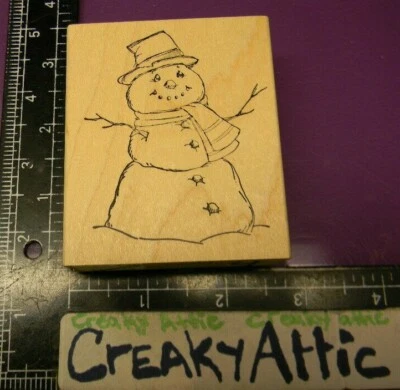 MUÑECO DE NIEVE SOMBRERO BOTONES BUFANDA SELLOS DE GOMA IMPRESIONES ARTÍSTICAS K1693 CREAKYATTIC Foto 1 de 4
