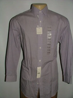 NEW WT ROBERT BARAKETT DRESS SHIRT SIZE 16 32/33  PURPLE WHITE PLAIDS #145 - Image 1 of 4
