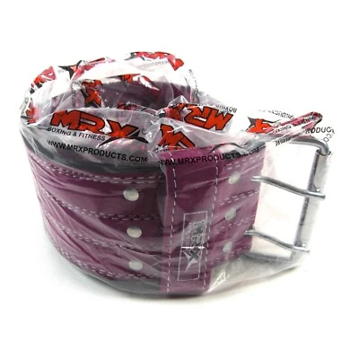 MRX Powerlifting Leather Belt 4" Wide S (27" - 33") Pink Back Support Bodybuildi - Image 1 of 4