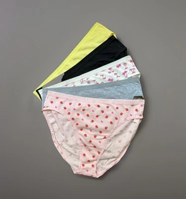 Lote 5 Victoria's Secret Talla L Calzoncillos de Pierna Alta Algodón Logo Panty Paquete Foto 1 de 4