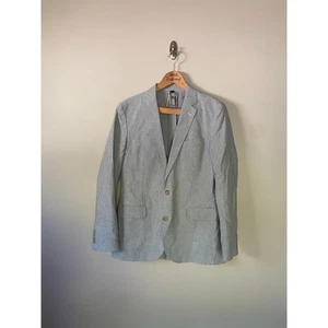Blazer cappotto sportivo uomo J Crew Ludlow grigio beige a righe cotone lino taglia 38 R - Foto 1 di 6