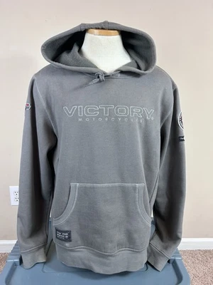 Victory Motorcycles Sudadera Gris Pullover Sudadera con Capucha Motociclista Hombre’s Talla L Foto 1 de 4