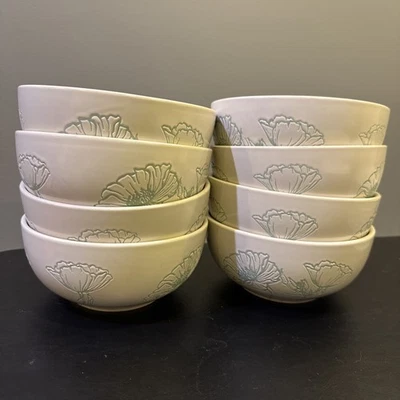 Ensalada de cereales de abeja y sauce para servir blanco y verde floral 6,25 x 2,7" de alto Foto 1 de 4