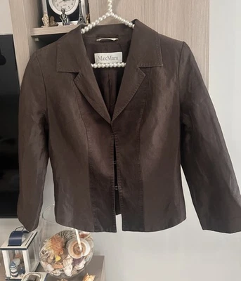 MAX MARA brown linen/silk vest IT40 - Image 1 of 4