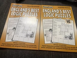 Lot of 2 ENGLAND'S BEST LOGIC PROBLEMS Dell Penny Press British Vol 14 And 15 - Picture 1 of 11