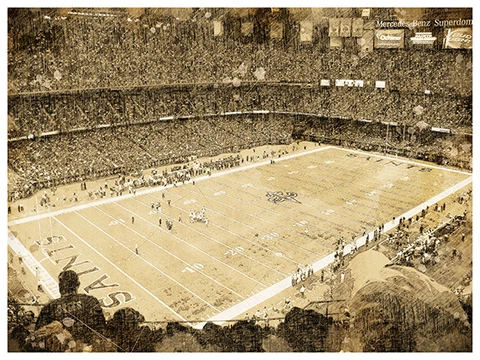 New Orleans Saints Poster Print Sketch Wall Art Man Cave Decor 12x16" Cover