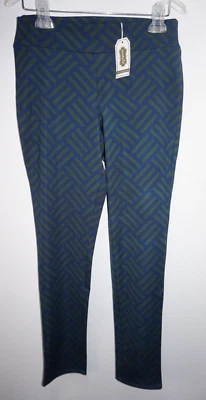 Mud Pie Ashton Ankle Stretch Pants Womans Sz S Olive Navy Blue - Image 1 of 4