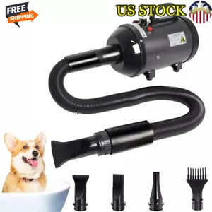High Velocity Dog Dryer 5.2HP Adjustable Temperature Pet Hair Dryer W/ 4 Nozzles - Picture 1 of 7