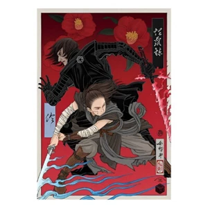 Kylo Ren & Rey Art Poster Star Wars Celebration Japan 2025 Authentic & Sleeve - Picture 1 of 2