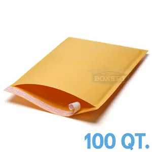 100 #6 12.5 x 19 Kraft Bubble Padded Envelopes Mailers from The Boxery - Picture 1 of 2