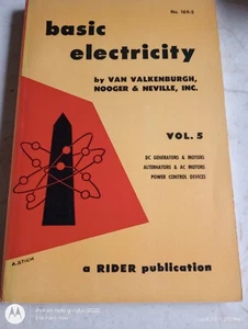 1954 FIRST EDITION BASIC ELECTRICITY VAN VALKENBURGH VOLUME 5 169 PAPERBACK BOOK - Picture 1 of 4