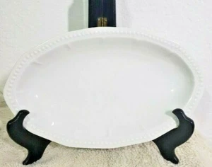Vtg Hutschenreuther Selb LHS White Serving Oval Plate 10x6" Dots Design Bavaria - Picture 1 of 4