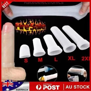 2Pcs Penis Silicone Sleeve for Extender Stretcher Vacuum Enlargement Fit Most Si - Picture 1 of 12