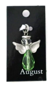 D4 AUGUST Green Birthstone Angel bead pendant charm Ganz - Picture 1 of 2