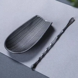 2pcs/Set Metal Alloy Tea Spoon Tea Tray Handmade Chinese Tea Art Accessory Home - Picture 1 of 17