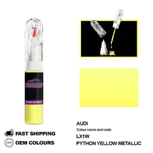 FOR AUDI PYTHON YELLOW LX1W Touch Up Paint Pen Brush Fix Kit Scratch Chip Set - Picture 1 of 8