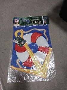Vintage NCE Garden Flag Welcome Aboard 11"x15" - Picture 1 of 3