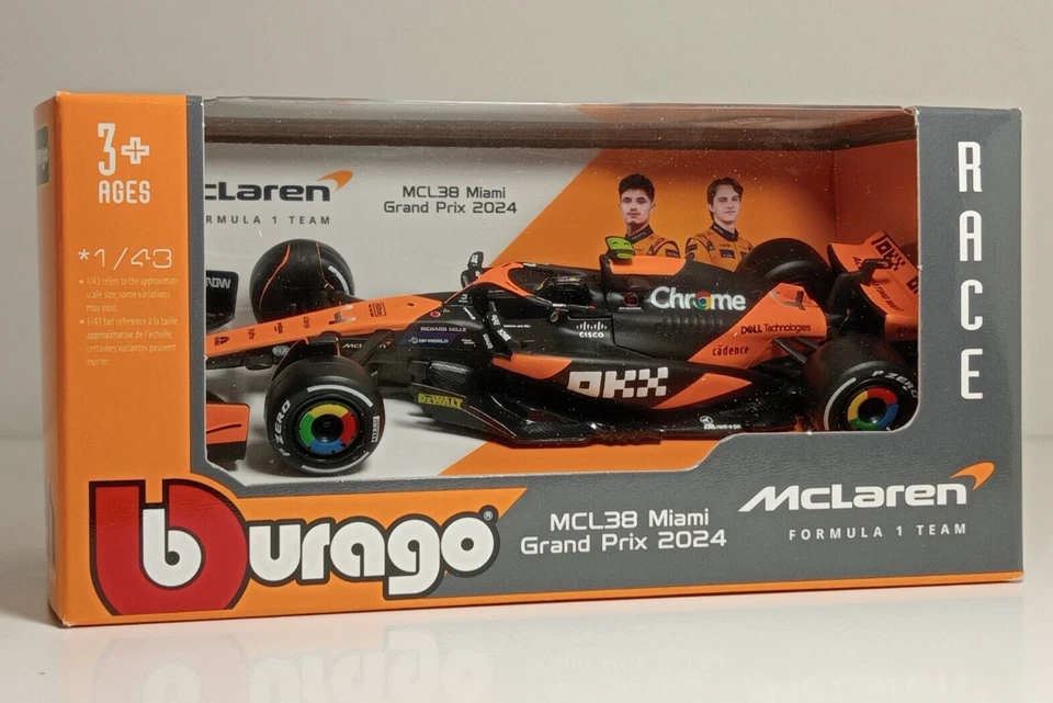 Bburago 38214 McLaren MCL38  F1 Team #4 Lando Norris G.P.2024 - METAL 1:43 - Immagine 1 di 2