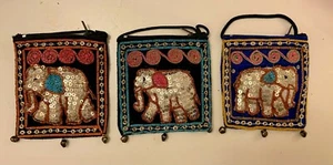 Vintage Elefant Handarbeit kleine Geldbörse mit Riemen - *RAR* - Bild 1 von 6