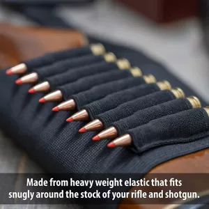 9 Shell Rifle Stock Ammo Holder Butt Belt 223 30-06 Cartridge Gun Bullet Carrier - Picture 1 of 11