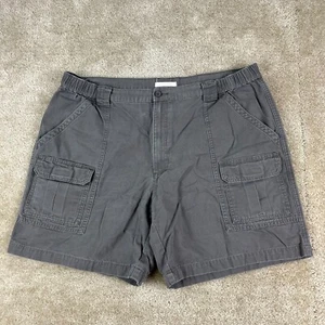 Savane Mens Cargo Shorts 41 Canvas gray Tech pocket Elastic Waist Hiking 7" - Picture 1 of 10