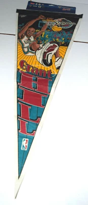 Grant Hill Character Detroit Pistons Basketball Full Size 1996 Pennant Brand New - Image 1 of 4