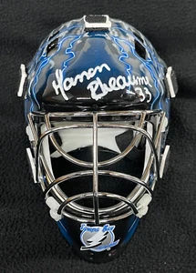 Manon Rheaume Signed Tampa Bay Lightning Mini Goalie Mask Beckett COA - Picture 1 of 3