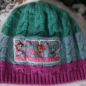 NICKELODEON mvp (most valuable pups) pink, blue & turquoise knit toddler hat - Picture 1 of 3