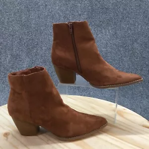 Lulus X Matisse Boots Womens 7.5M Spirit Zip Ankle Bootie Brown Faux Suede Heels - Picture 1 of 16