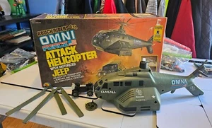 Helicóptero de ataque LJN Rough Riders 1983 Omni Force incompleto con caja funcionando leer - Imagen 1 de 15