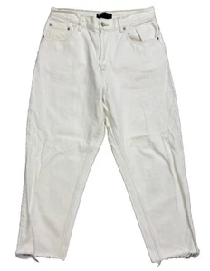 ASOS Women's Petite Size 30 x 28 "Slouchy" Cool Mom’s Jeans White High Rise - Picture 1 of 5