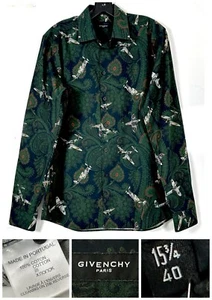 Givenchy Paris Men's Floral Button Up Short Sleeve Shirt Size 40 Men's US 15 3/4 - Picture 1 of 16