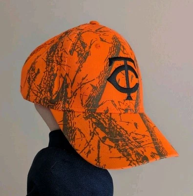 Gorra de béisbol MN Twins MLB talla ajustable naranja brillante camuflaje papá Mtn Dew Foto 1 de 4