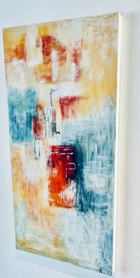 ORIGINAL Acryl Gemälde Bild Abstrakt Malerei Kunst Modern HANDGEMALT - Bild 1 von 3