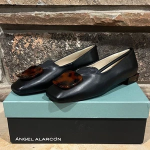 Ángel Alarcón Tiuren schwarze Napa Leder Halbschuhe mit Schildpatt Akzent - Bild 1 von 9