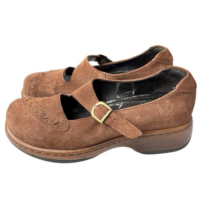 Dansko Fran Brown Suede Leather Mary Jane Buckle Clog Shoe Size 36 US 5.5  / 6 - Image 1 of 4