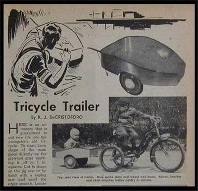 Remolque para bicicletas triciclo lágrima 1950 cómo construir planes Foto 1 de 2