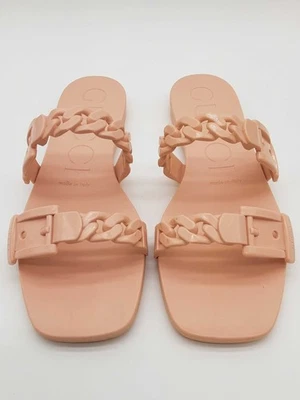 Sandalias Gucci Rosa Eslabón de Cadena Acento Goma Deslizables Talla EU 38 DO0725LCRDE Foto 1 de 4