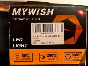 MYWISH H7 LED Headlight High/Low Beam Bulbs 6000K Ultra White Bright Headlamp Bu - Foto 1 di 2