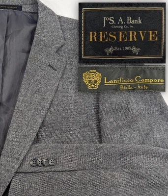 Jos. A. Abrigo Blazer Banco Traje Deportivo Chaqueta Cachemira/Lana 48R Grande 52" L. Canpore Foto 1 de 4