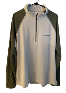 NEW! Columbia Mens Omni-Shade 1/2 Zip Pullover Shirt L/ Sleeve Sun Protection Lg - Picture 1 of 8