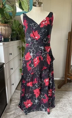 Marc Bouwer Unlimited Floral Black and Red Women's Dress, medium - Image 1 of 4