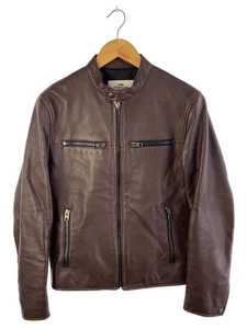 Brown Coach Blouson Leather Jacket, XS, Plain Polyester, F86594 - Picture 1 of 6