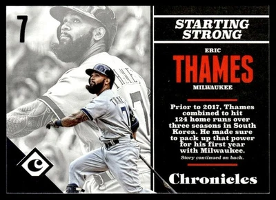 2017 Panini Chronicles Eric Thames Milwaukee Brewers #62 - Image 1 of 2