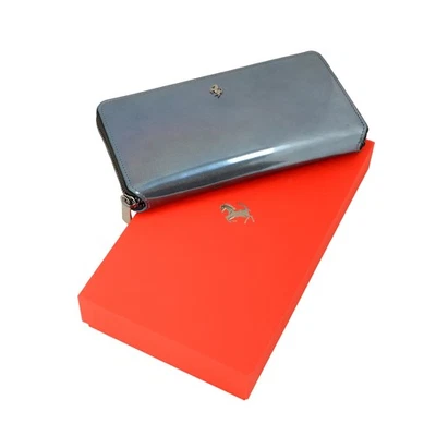 Scuderia Ferrari Hypersonic Blue Patent Leather Zip-Around Continental Wallet - Image 1 of 4