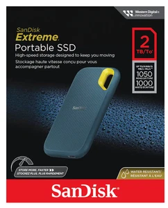 SANDISK Extreme SSD portatile 2TB esterno fino a tp 1050Mbs leggi - Foto 1 di 4