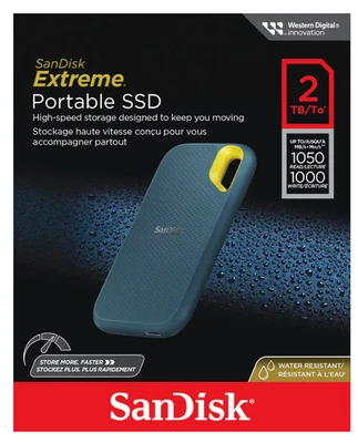 SANDISK Extreme Portable SSD 2TB External up tp 1050Mbs read - Image 1 of 4