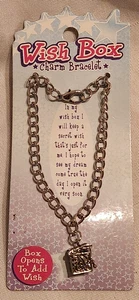 Neu Silberfarben Bettelarmband Wunsch Schmuckschatulle 2003 Neuheit inkl. Schmuck 8,5" Lg - Bild 1 von 15